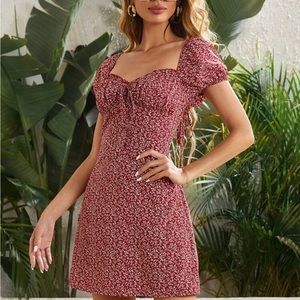 Allover Print Ruched Bust Dress